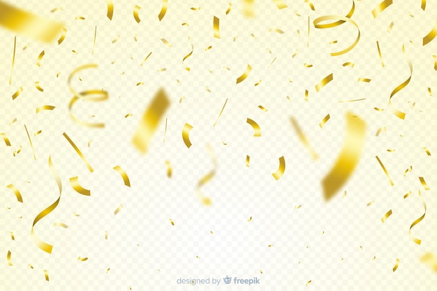 Fundo transparente com confete dourado Vetor grátis