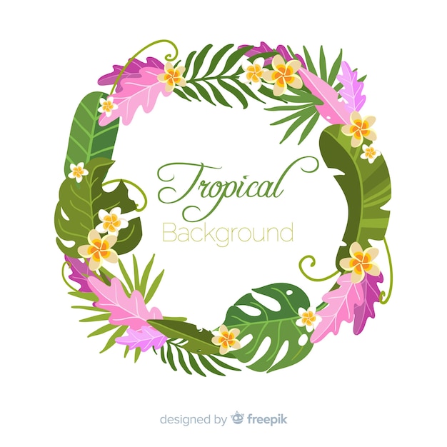 Fundo tropical colorido com design plano Vetor grátis