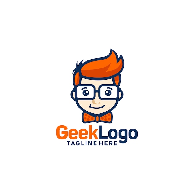Geek Logo Design Template Vector Vetor Premium