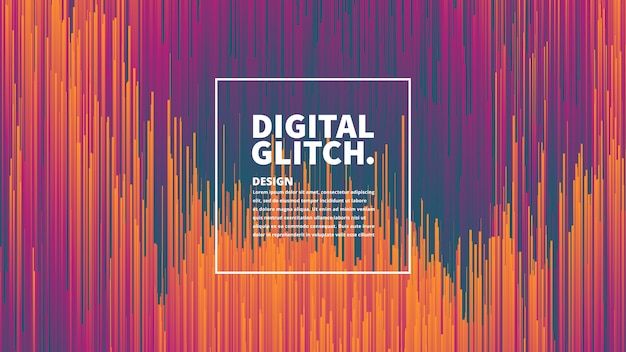Glitch digital efeito vector abstract background Vetor Premium