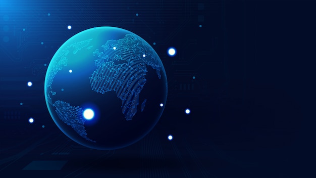Globo da terra global com copyspace Vetor Premium