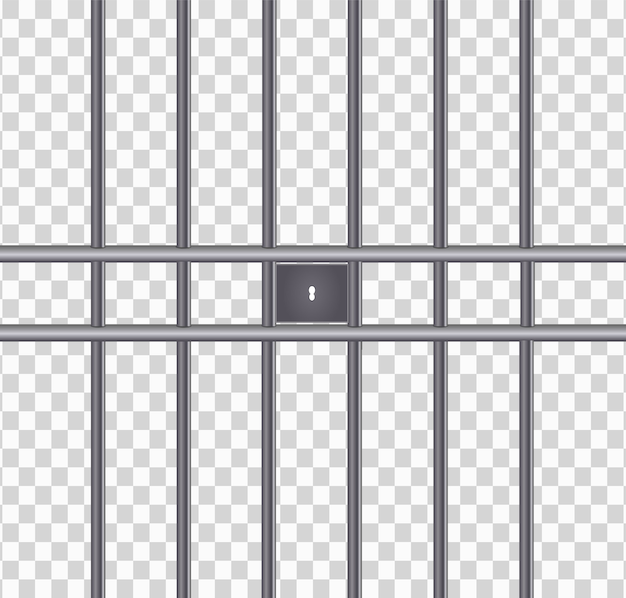 Grades de prisão de metal realistas Vetor Premium