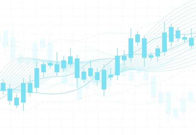 Gráfico de gráfico de vara de vela de negócios de investimento do mercado de ações Vetor Premium