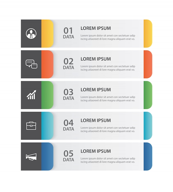 Guia De Infográficos De Dados Modelo De índice De Papel. | Vetor Premium