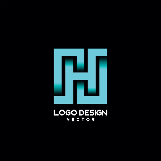 h-symbol-typography-logo-design-vector-vetor-premium