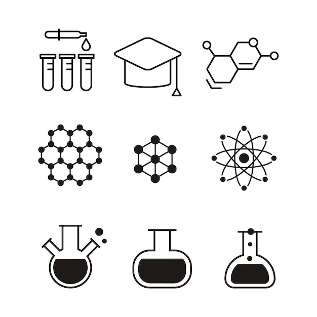 Ícone de química dos laboratórios | Vetor Premium