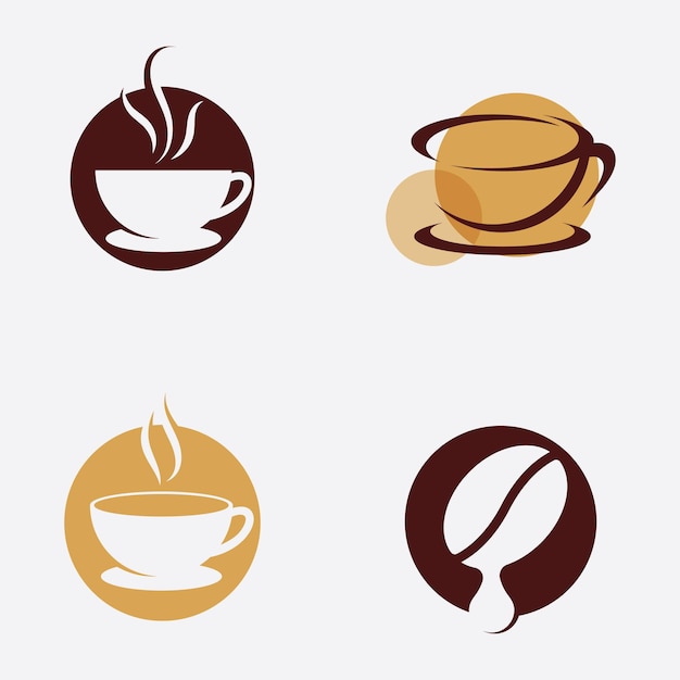 Ícone do logotipo do café da xícara de café design do ícone do