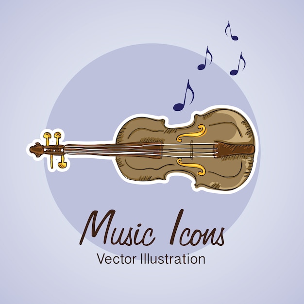 Ícones da música (objetos e elementos de instrumentos) Vetor Premium