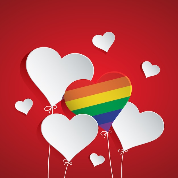 Ilustração de balão de coração para lgbt Vetor Premium