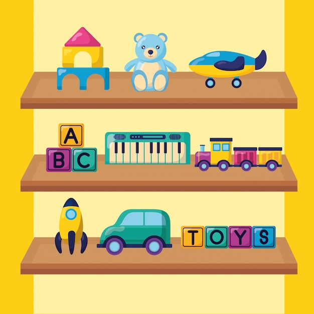 Ilustração de brinquedos de crianças Vetor grátis