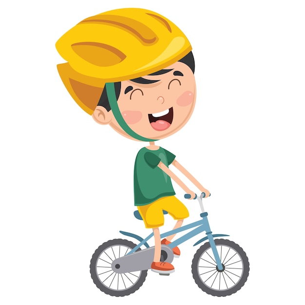 Ilustração De Ciclismo De Criança Vetor Premium 