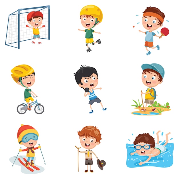 Ilustração De Crianças Fazendo Esporte Vetor Premium 4307