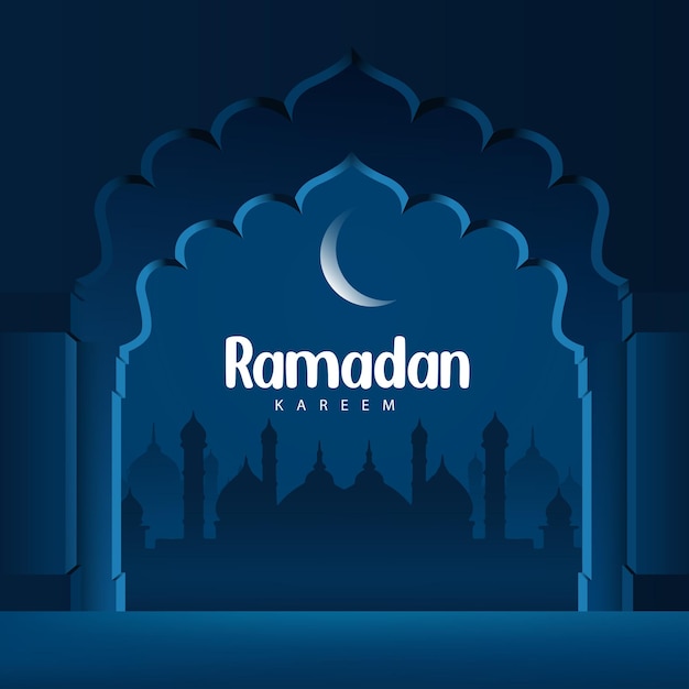 Ilustração De Ramadan Kareem Ou Ramzan Mubarak Flat Vetor Premium 8727