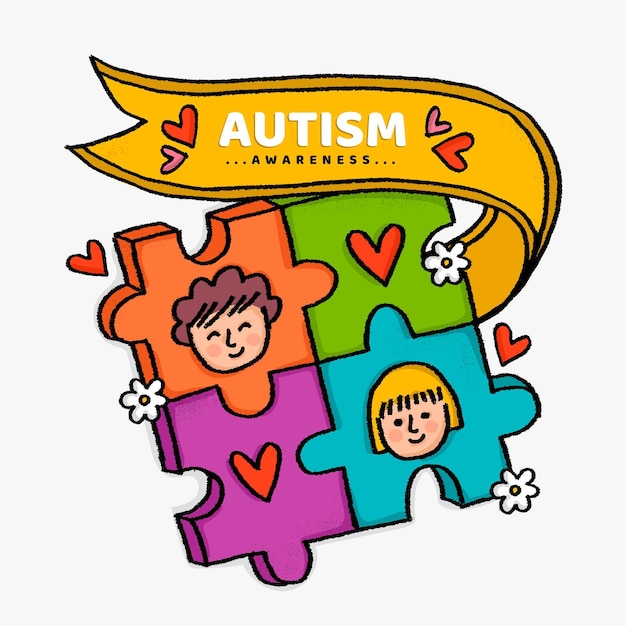 Ilustração Desenhada à Mão Para O Dia Mundial Da Conscientização Do Autismo Vetor Grátis 