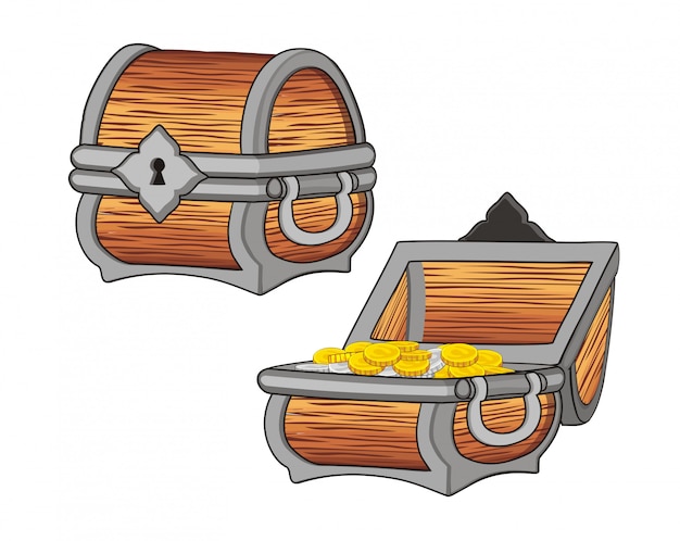 Ilustração do baú do tesouro Vetor Premium