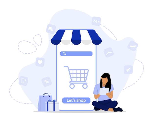 Ilustra O Do Conceito De Compras Online Vetor Premium