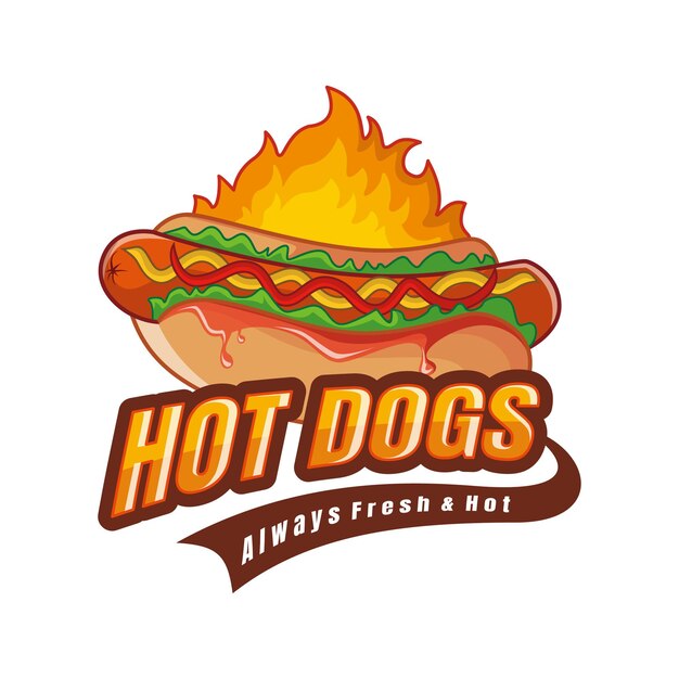 Ilustração Do Logotipo De Comida De Desenho Animado De Cachorro Quente