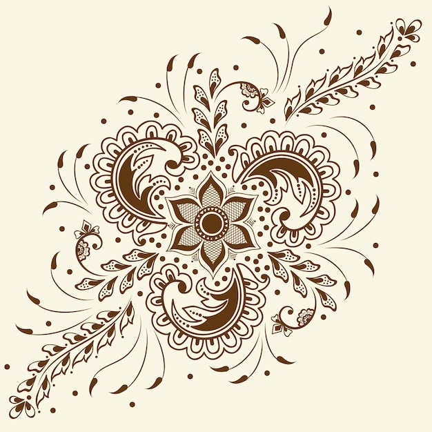 Ilustração do ornamento mehndi Vetor grátis