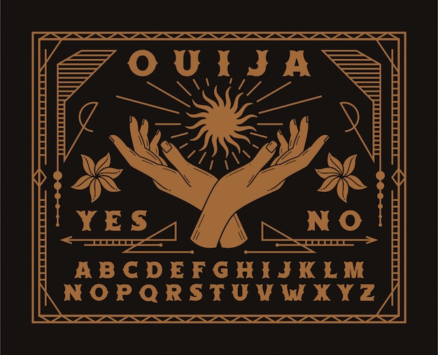 Ilustração do tabuleiro ouija Vetor Premium