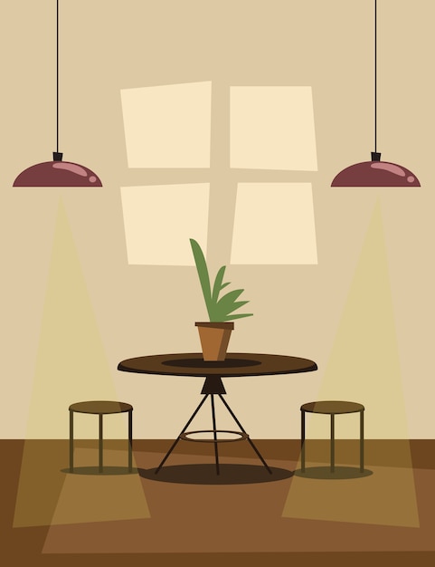 Ilustração em vetor cena sala de jantar Vetor Premium