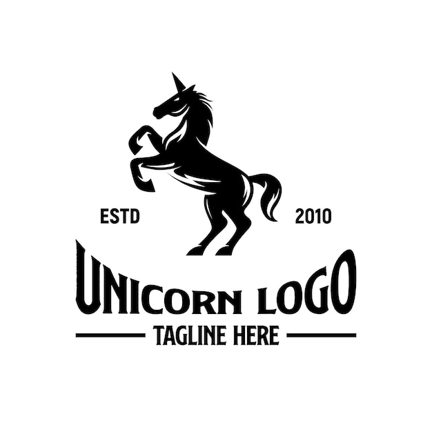 Ilustra O Em Vetor Inspira O Modelo Unicorn Logo Design Vetor Premium