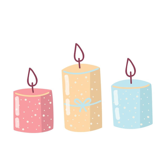 Ilustração em vetor velas aromáticas decorativas Vetor Premium