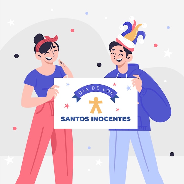 Ilustração flat dia de los santos inocentes Vetor Grátis