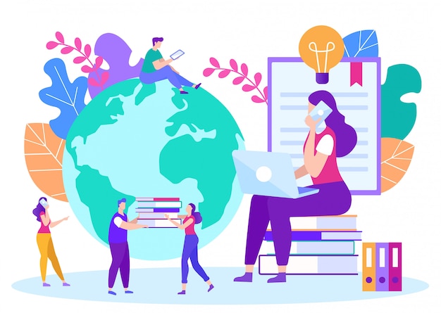 Ilustração plana acesso aos desenhos animados gratuitos de webinars. Vetor Premium