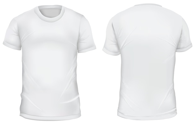 Ilustração Vetorial Vistas De Frente E Verso De T Shirt Em Branco Isolado No Branco Vetor 8544