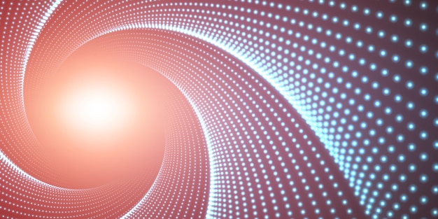 Infinito túnel torcido redondo com luz Vetor grátis