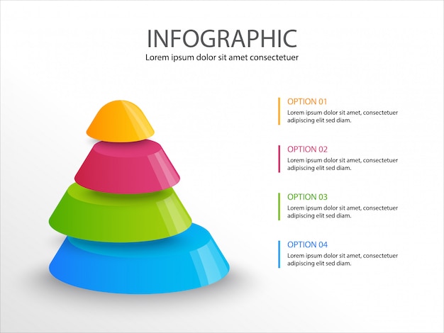 Infogr Fico De Cone D Criativo Cone D Colorido E Lugar Para Texto