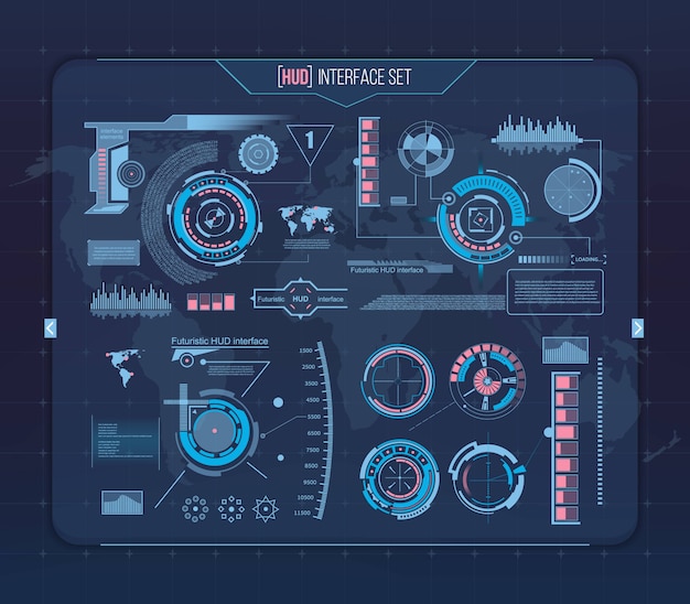 Interface de tecnologia futurista hud ui fundo. Vetor Premium