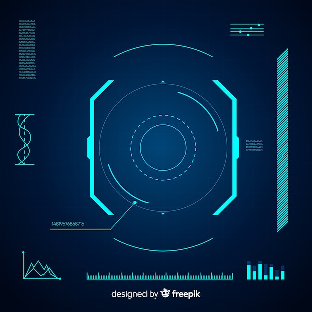 Interface hud futurista com estilo gradiente Vetor grátis