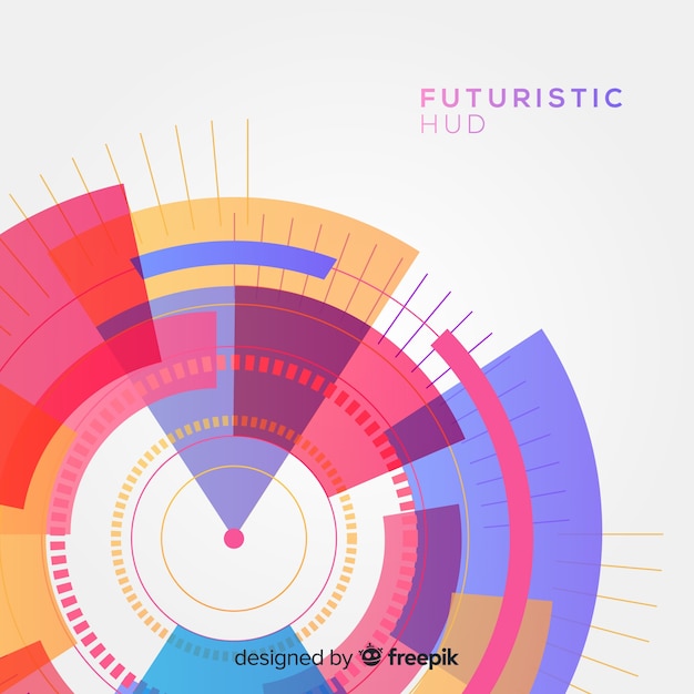 Interface hud futurista com estilo gradiente Vetor grátis