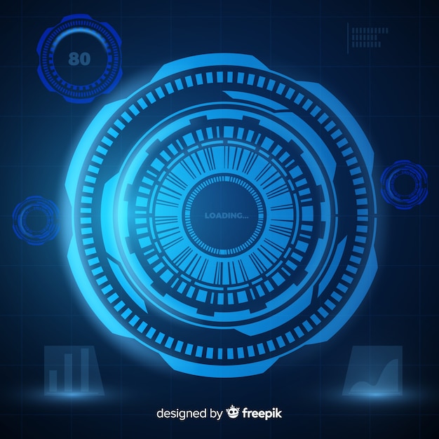 Interface hud futurista com estilo gradiente Vetor grátis