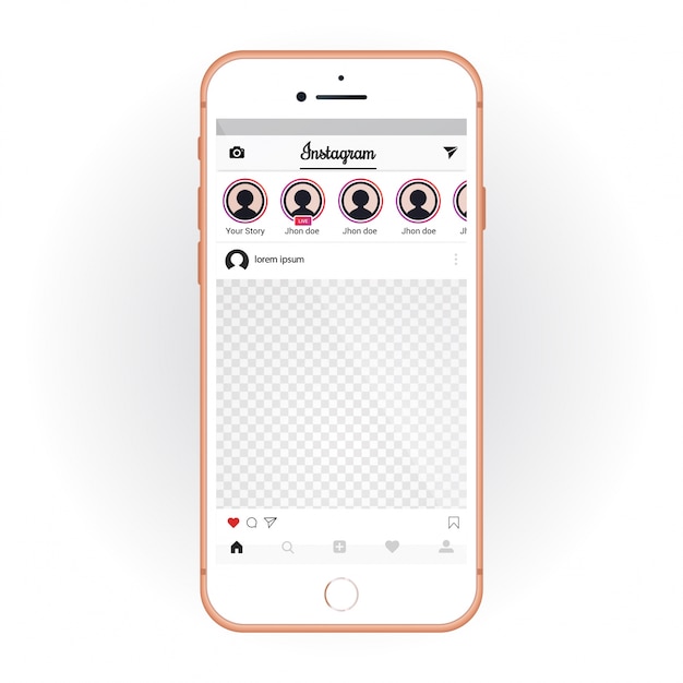 Iphone com kit de ui móvel instagram. mockup de smartphone e aplicativo de bate-papo | Baixar ...