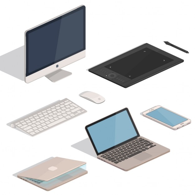 Itens tablet computer Vetor grátis