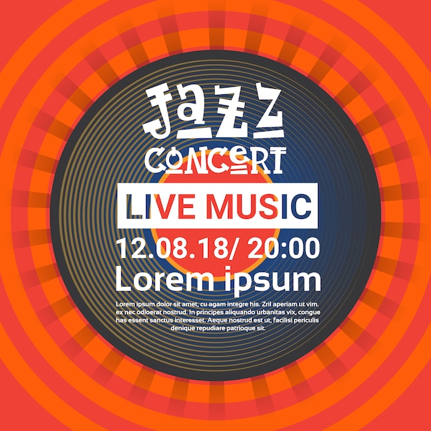 Jazz festival live music concert cartaz anúncio retro