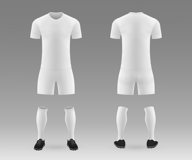 Kit de futebol em branco modelo realista 3d | Vetor Premium