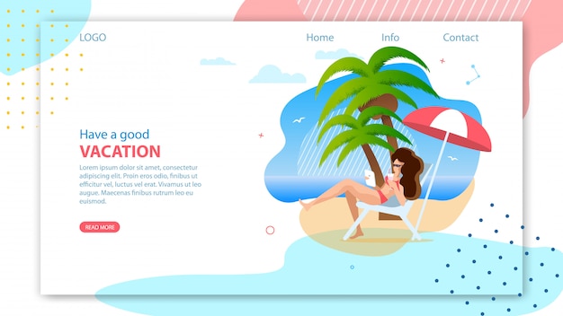 Landing page para agência de viagens online. Vetor Premium