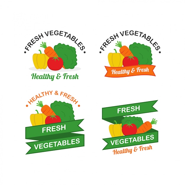 Legumes Frescos Logo Design Vector Vetor Premium