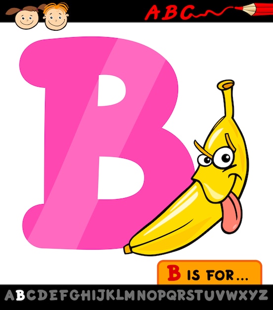 Letra B Com Ilustração De Desenho De Banana Vetor Premium 9663