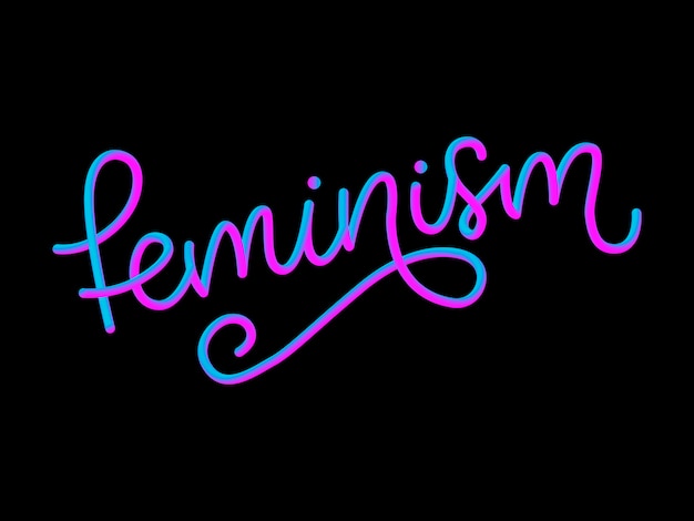 Letras de feminismo design tipográfico | Vetor Premium