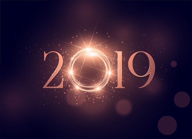 Lindo brilhante fundo brilhante de 2019 Vetor grátis