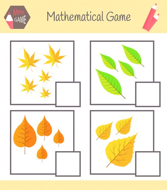Livro de exercícios de matemática para educação pré-escolar Vetor Premium