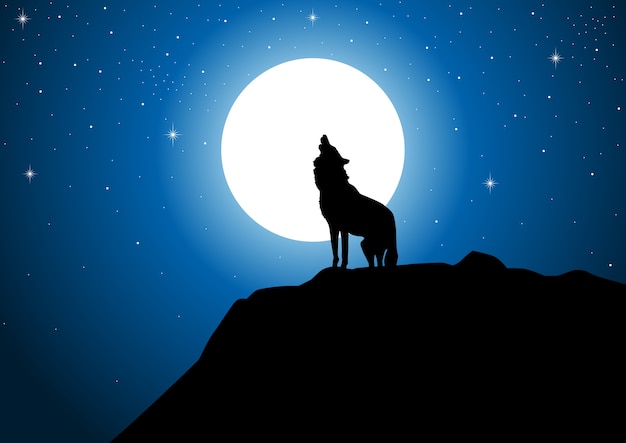 Featured image of post Imagem De Lobo Na Lua - Vetor do preto do lobo do urro e da lua do crescente.