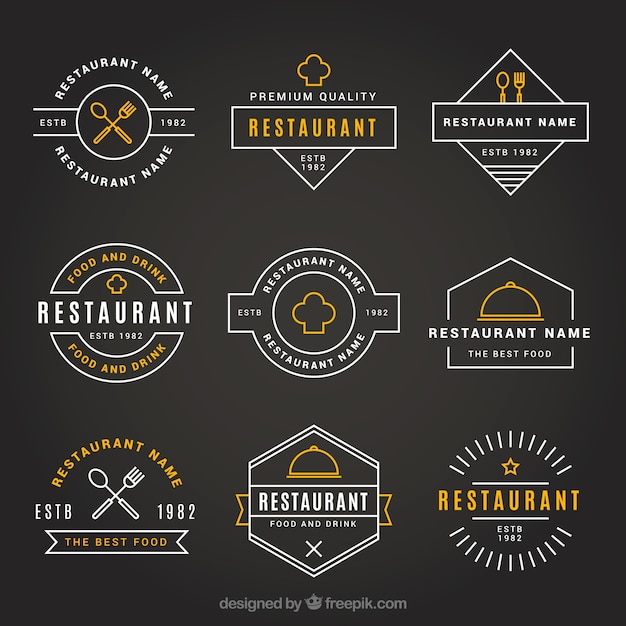 Logos de restaurante vintage com estilo elegante | Vetor ...