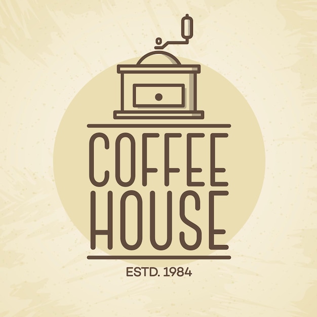 Logotipo da casa de café estilo de linha de máquina de café isolado