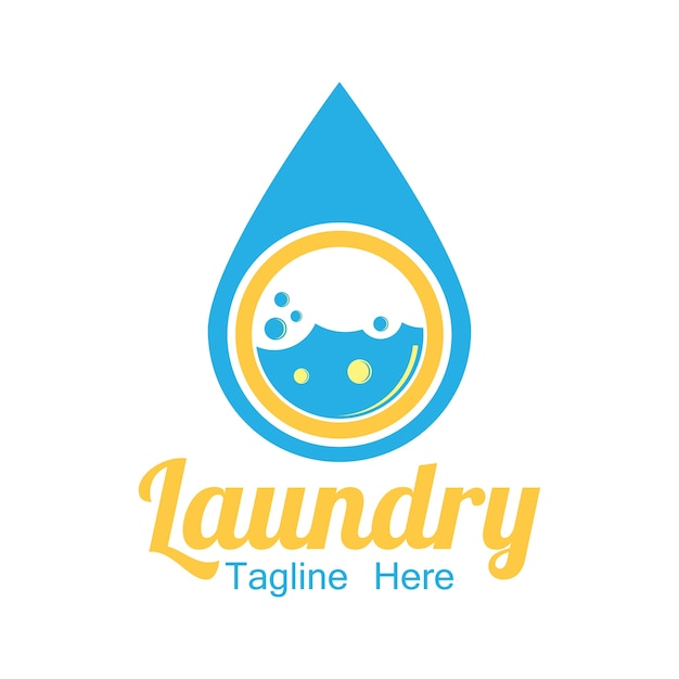 Logotipo da lavanderia com espaço de texto para o seu 