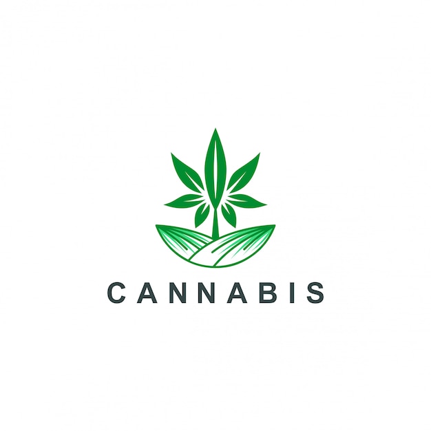 Logotipo de cannabis Vetor Premium